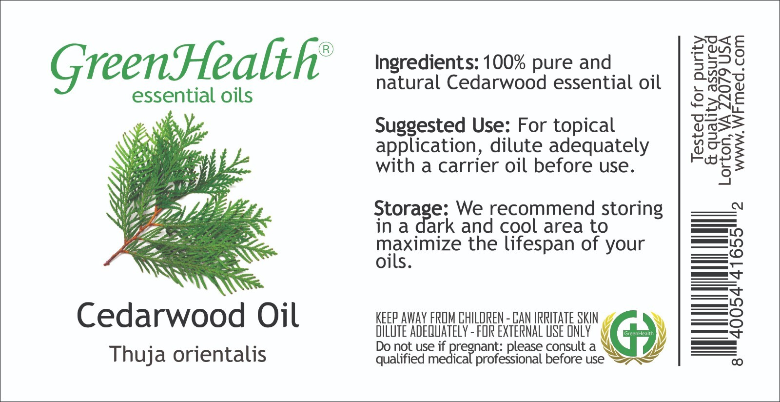 Cedarwood (Chinese) Essential Oil 100% Pure Many Sizes Free Shipping