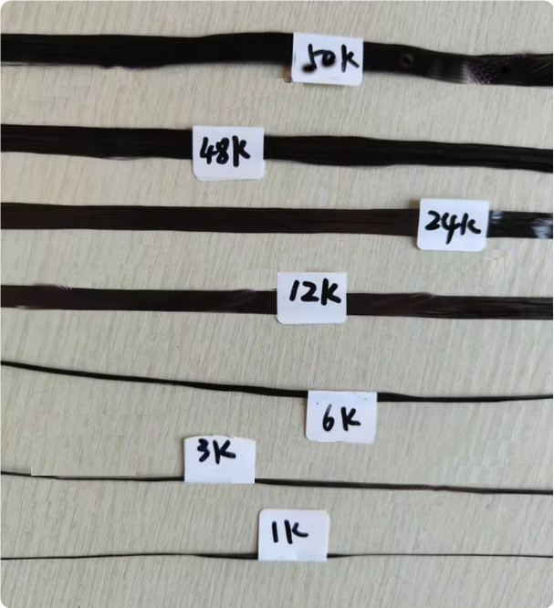 1K/3K/6K/12K/24K/48K/50K Carbon Fiber Fibre Tow Filament Yarn Thread Tape 30M