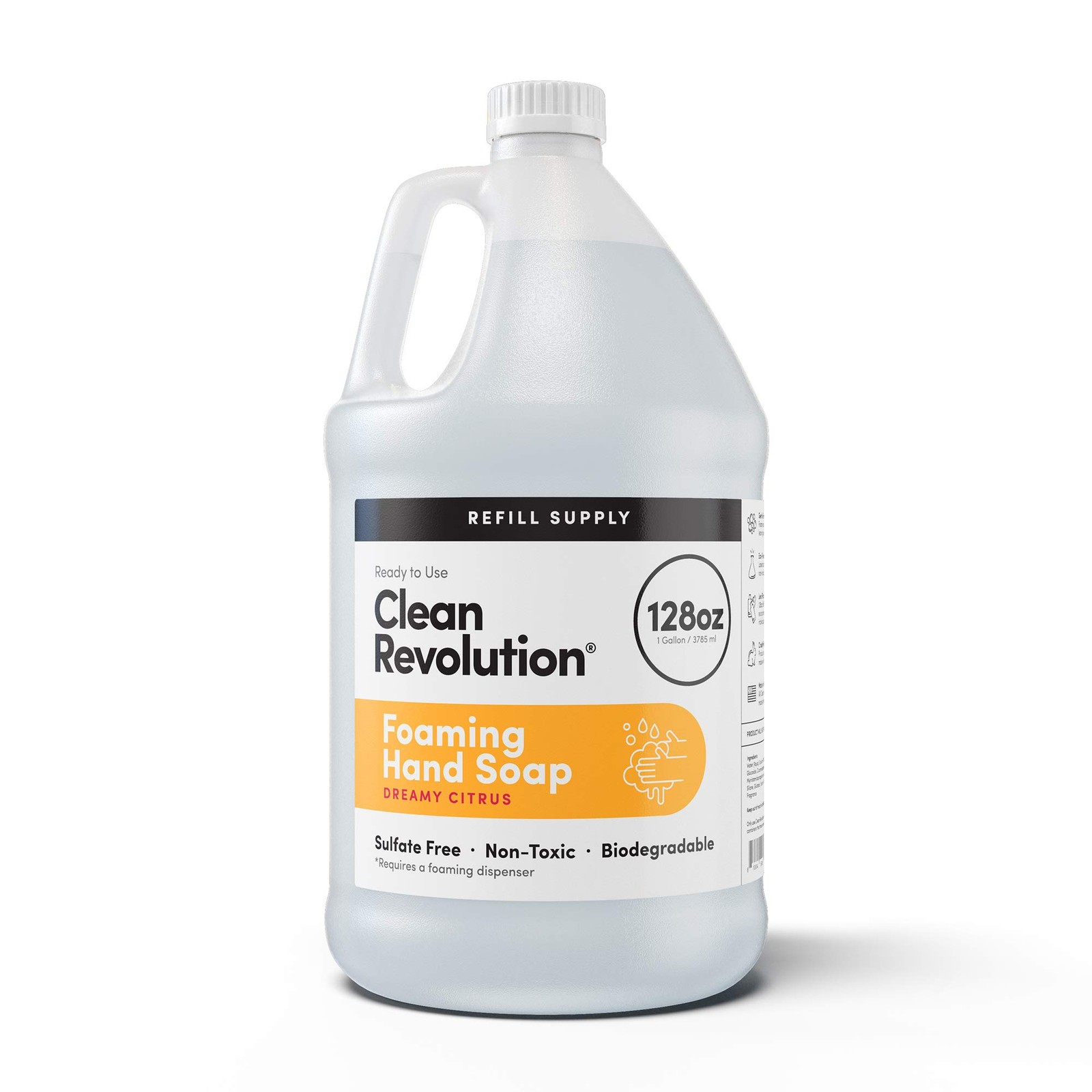 Clean Revolution Foaming Hand Soap 128 Fl Oz (Pack of 1), Dreamy Citrus
