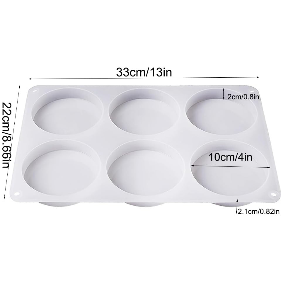 Resin Large Coaster Molds 6-Cavity Deep Round Silicone Molds for Resin