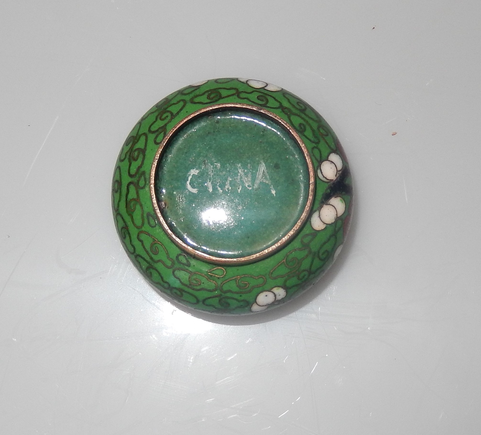 Export Chinese Cloisonne Salt and Pepper Set Antique Marked CHINA