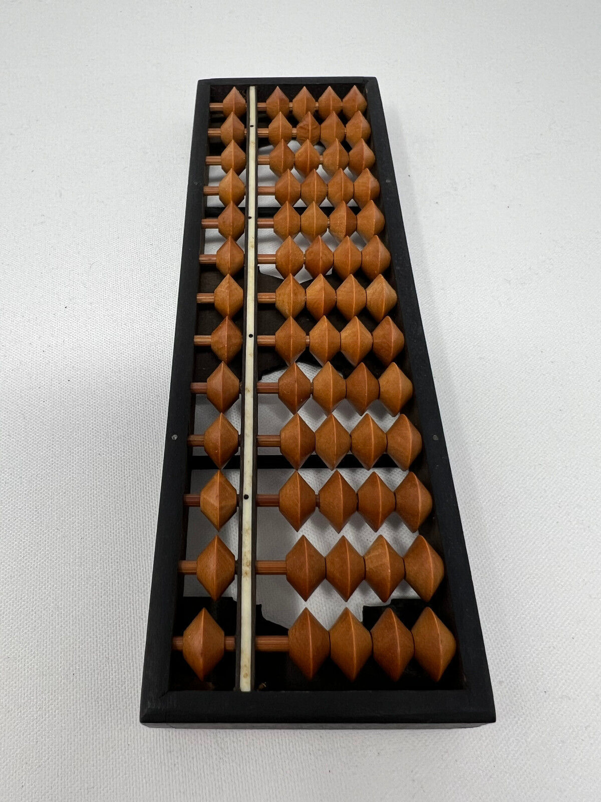 Vintage Japanese SUN Stained Wood 13 Column Abacus Counting Frame