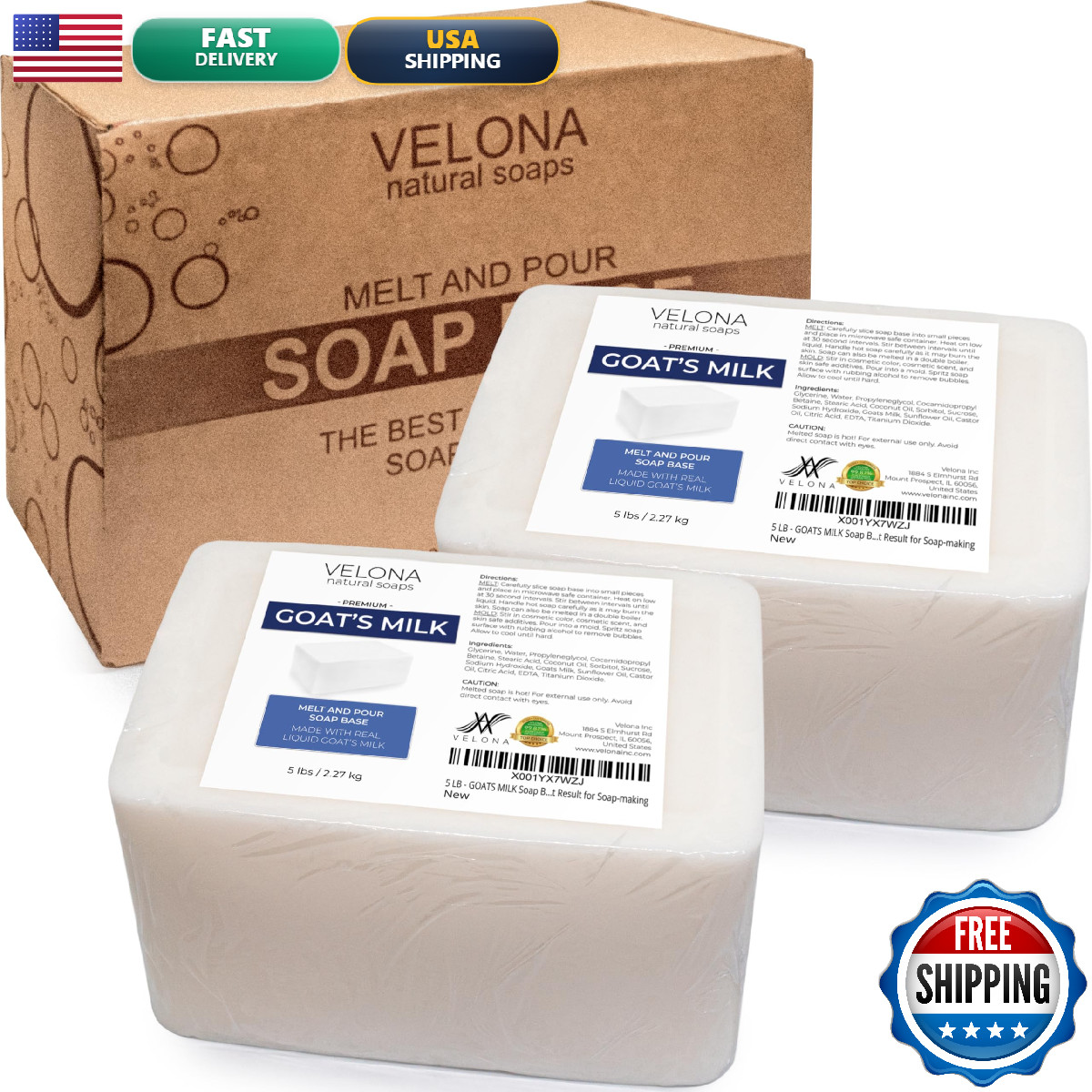 Velona 10 Lb – Goats Milk Soap Base Sls/Sles Melt And Pour Natural Bars For The