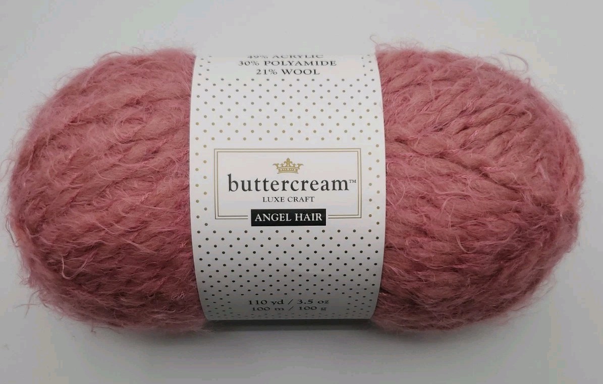 Buttercream Luxe Craft Angel Hair Yarn Rose 100g/3.5oz 110yds/100m Bulky# 5