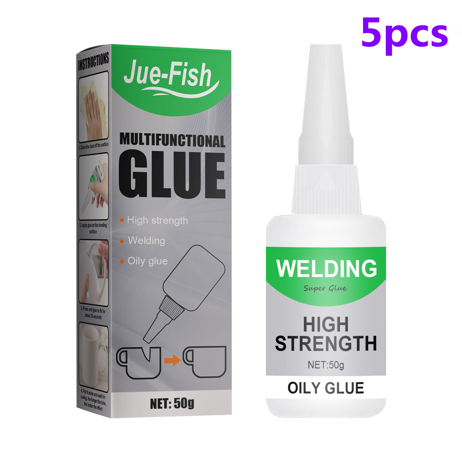 5pc Multifunctional Welding High-Strength Oily Glue-Uniglue Universal Super Glue