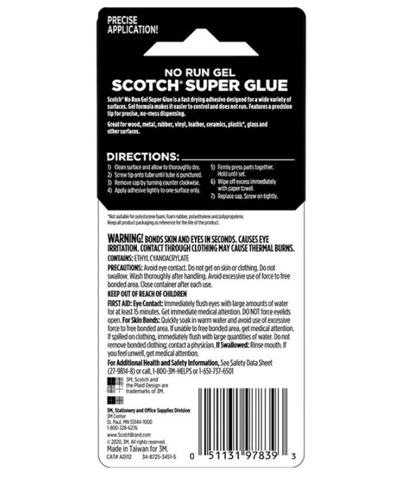 SUPER GLUE GEL pack of 2 with Permanent Hold Dries Quickly Universal All Purpose
