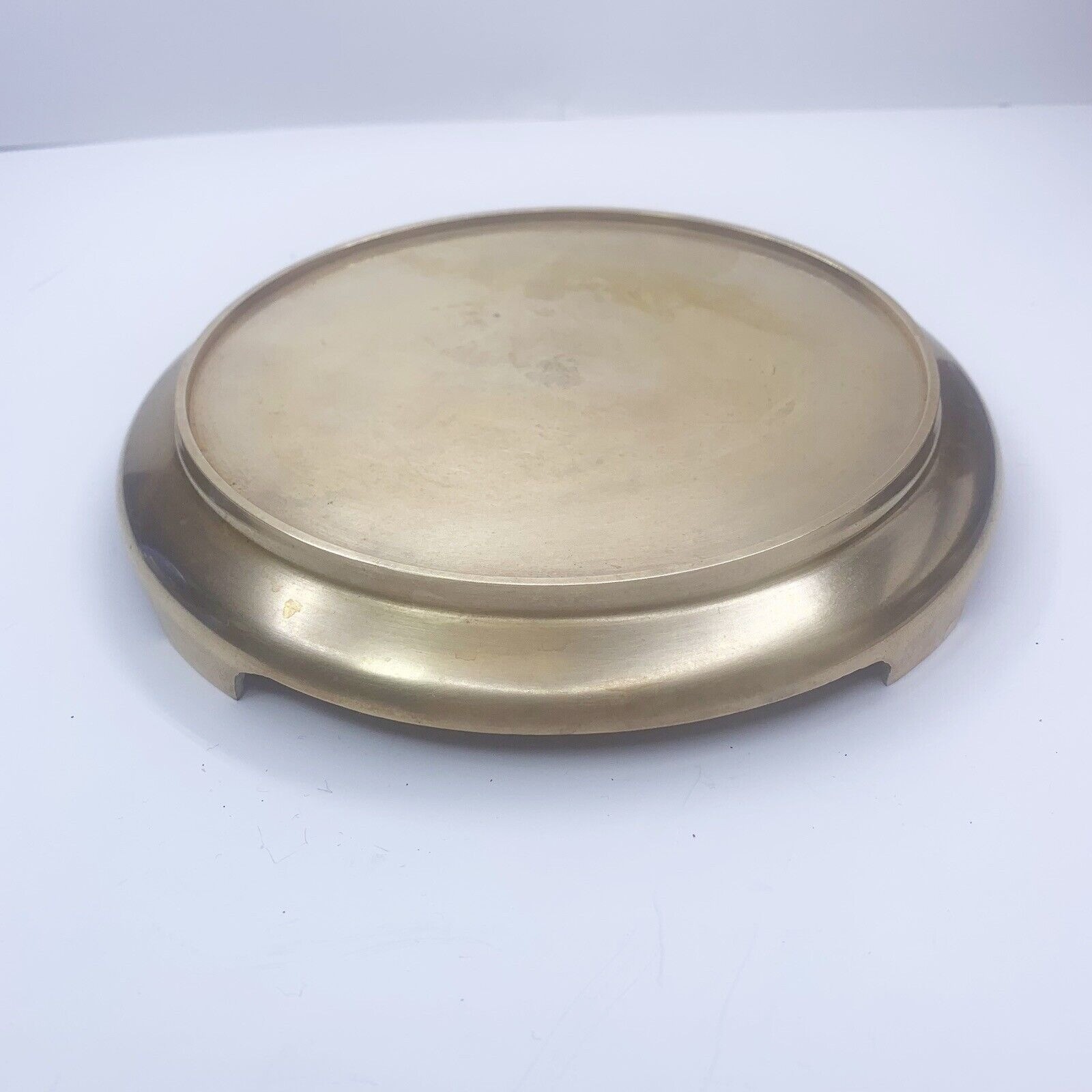Vintage Display Stand Brass Base Pedestal Vase Pot Ginger Pot Round Footed 6.75”