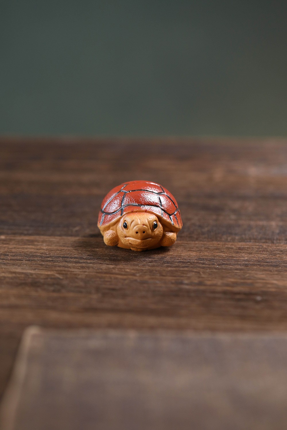 2″ China Yixing Zisha Jiangpo Clay Mini Red Shell Longevity Turtle Tea Pet