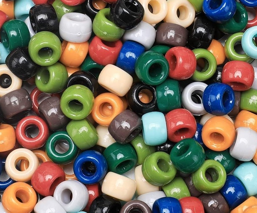 Mixed Earth Tone Colored Pony Beads for Jewelry & Crafting Hobbies 6 mm x 9 mm