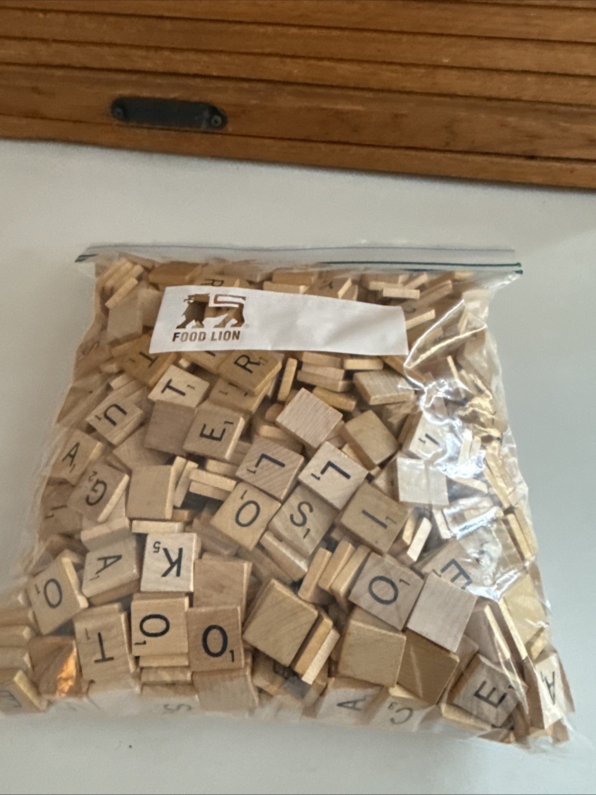 Scrabble Tiles Lot Wooden Letters Crafting Pieces Gallon Bag 3 Lbs 2.9 Oz Huge