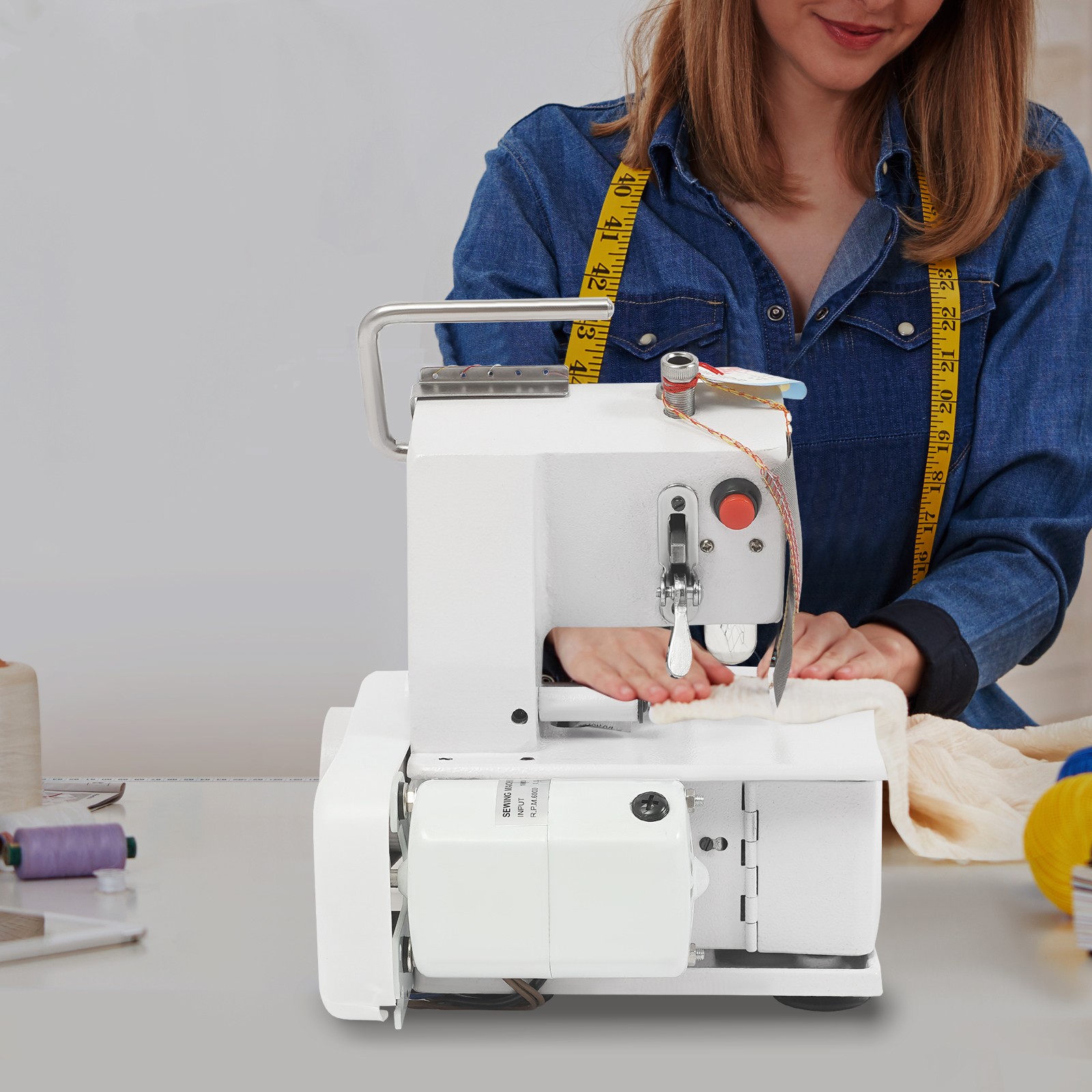 Professional 4 Thread Serger Overlock Sewing Machine 4-Line w/ Foot Controller