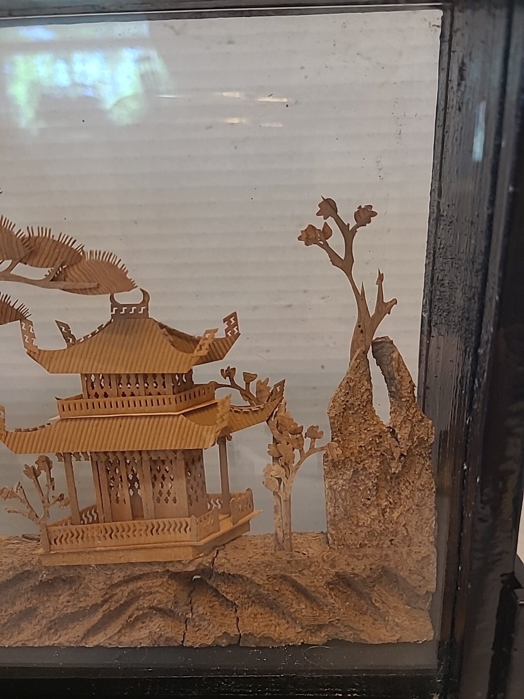 Chinese Cork and Wood Diorama of Pagodas and Trees