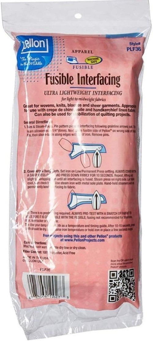 15 inches x 3 yards White Fusible Interfacing, 2 Pack