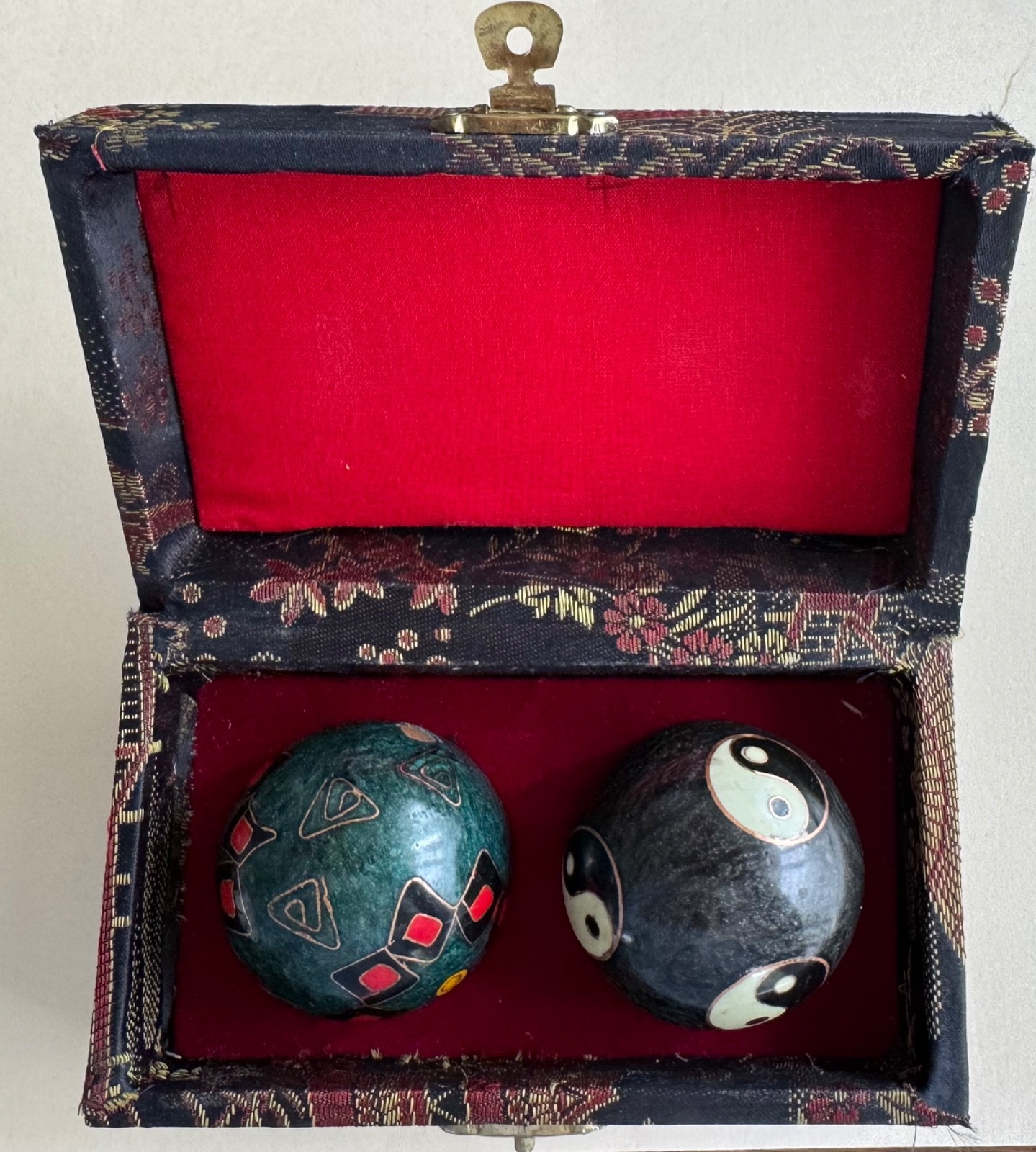 Vintage 1985 Shou Xing Brand Baoding Iron Ball Set Made in China