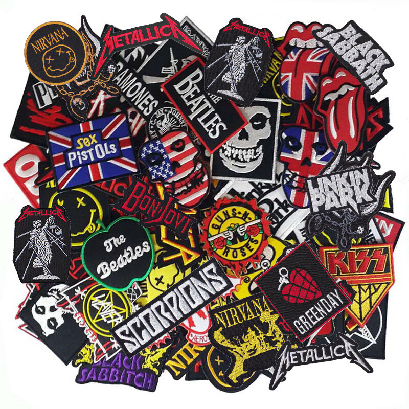 Wholesale Lot Rock Music Mix Band Sew Iron On Embroidery Applique Patch Random