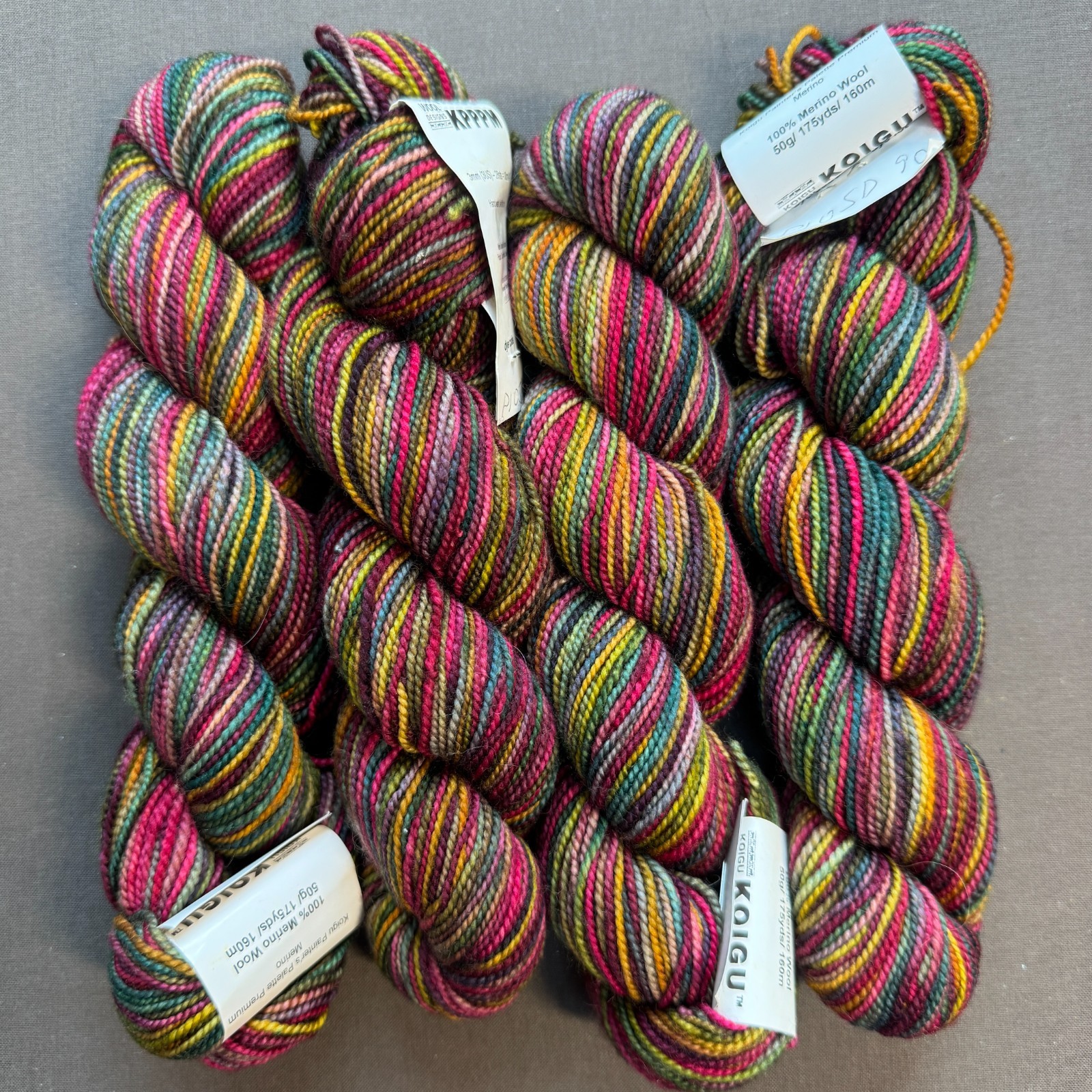 KOIGU KPPPM Fingering Yarn 100% Merino – 4 Skeins 175 Yds Bright Carnival
