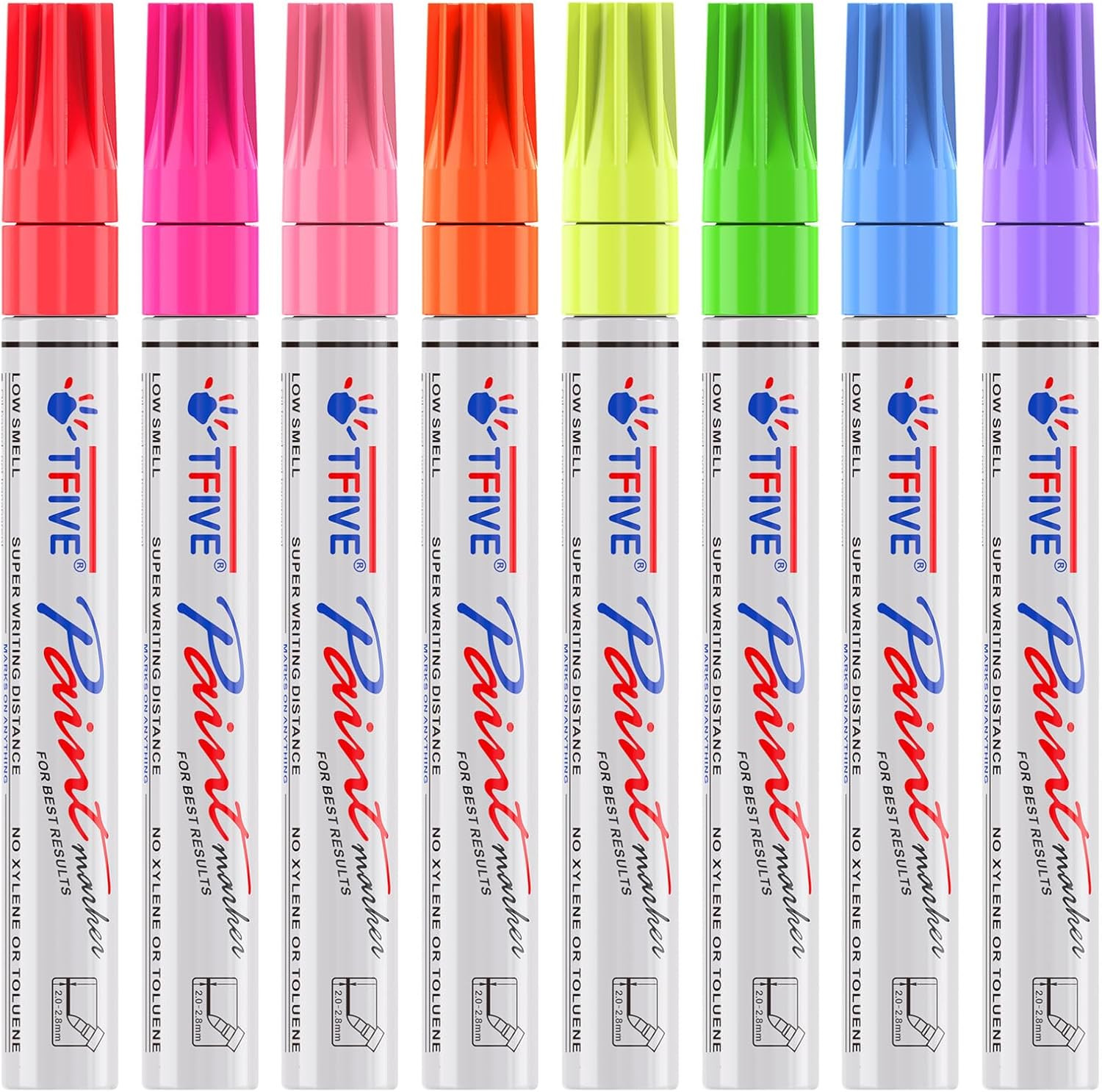 TFIVE Fluorescent Paint Markers, 8 Colors Neon UV Paint Pens for Blacklight | Oi