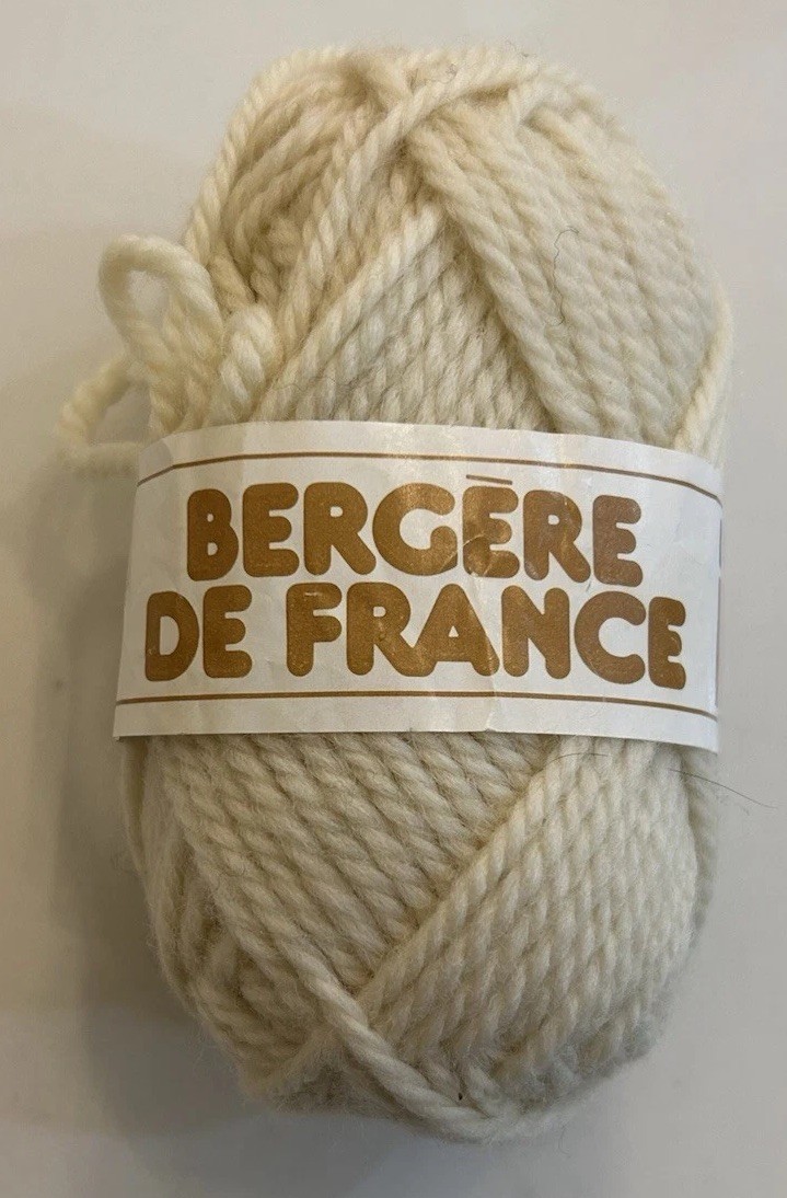 Vtg Bergere de France Ivory Skein 100% Pure Virgin Wool Worsted Yarn French