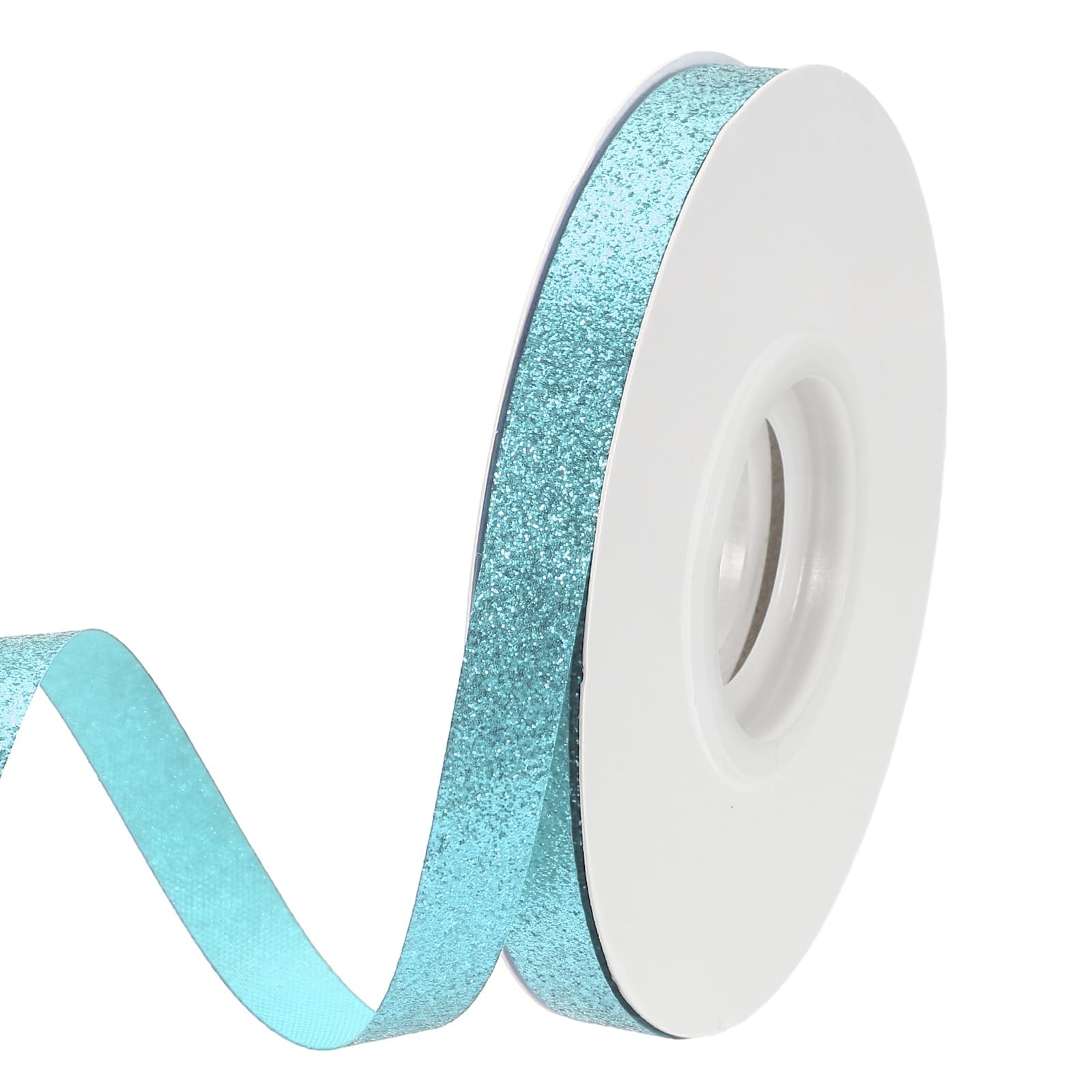 PATIKIL Sky Blue Metallic Glitter Ribbon Roll, 3/8 Inch x 25 25,