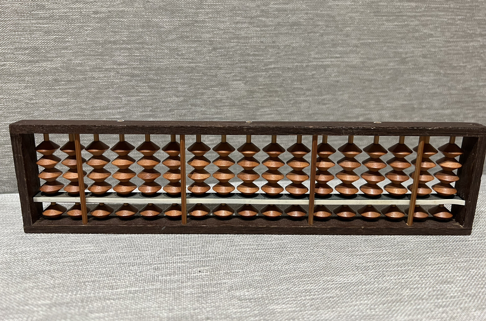 Vintage Wood Abacus 17 Rod Beads Light Brown Beads Counting Calculating Frame