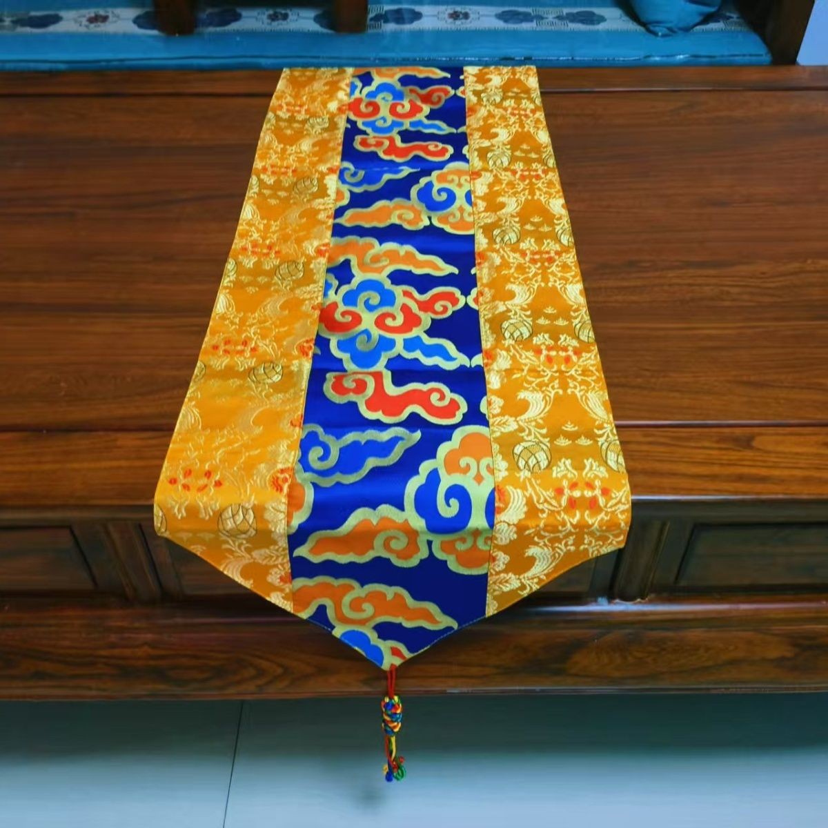 140x35cm Chinese Classical Brocade Table Runner Tea Table Dining Decor
