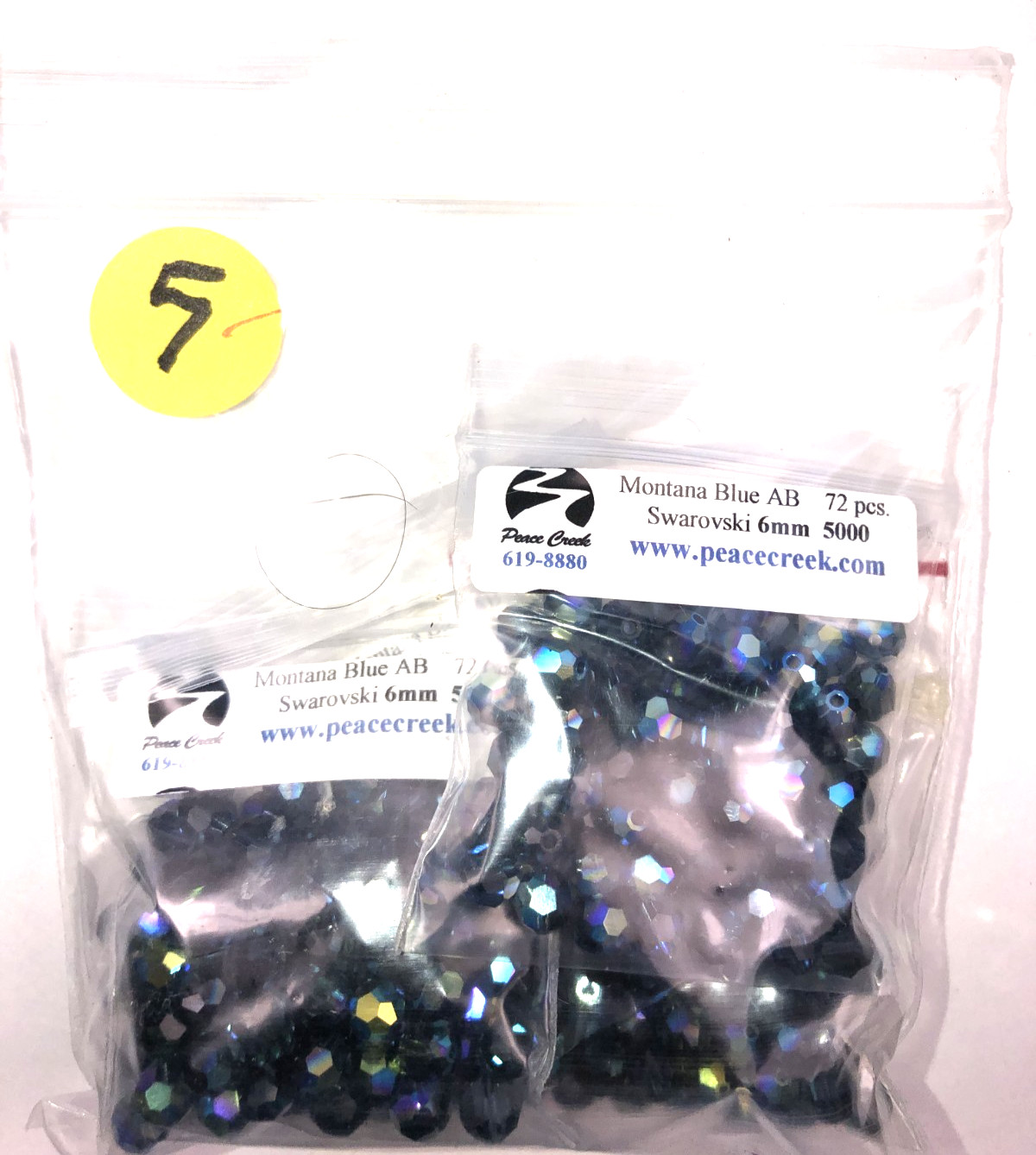 Swarovski Crystal 6mm (360 pcs)Montana Blue AB #5000 (5 baggies of 72)