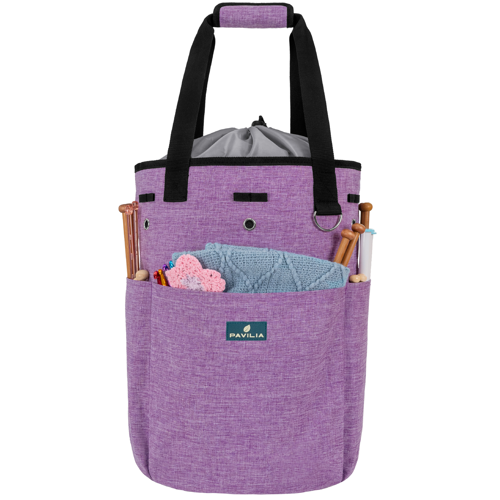 Knitting Bag Yarn Storage Tote for Crochet Hooks Yarn Project Accessory Storage