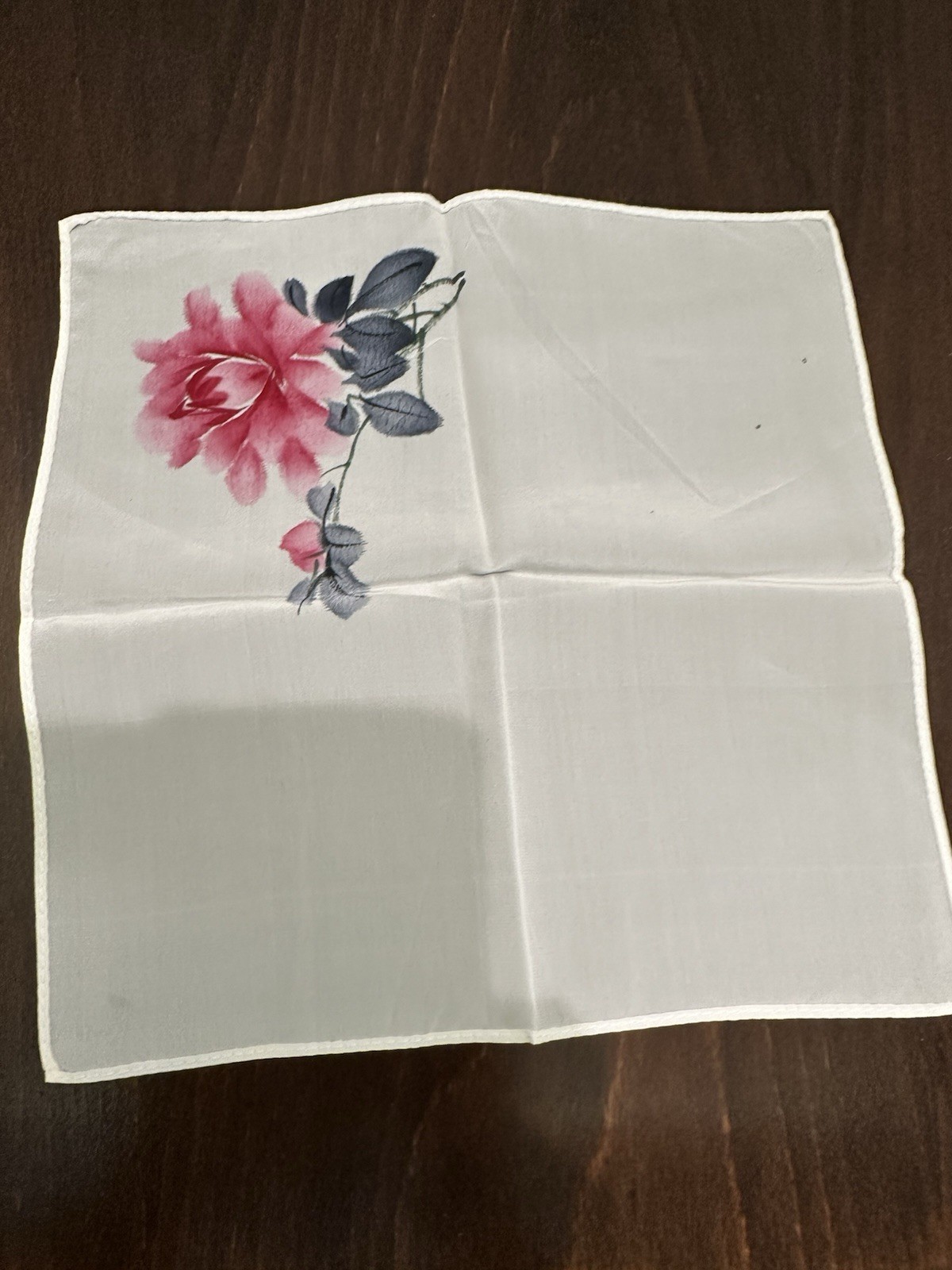 New Vintage Chinese Silk Handkerchief 100% Silk,Hand Painted In Original Packing