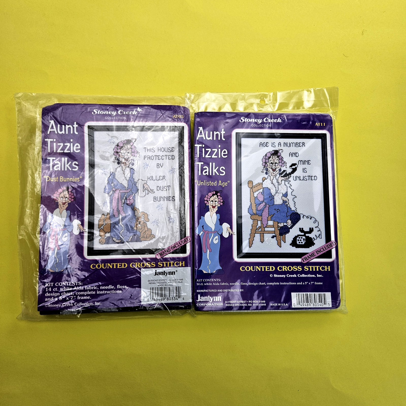 2 STONEY CREEK CROSS STITCH KIT LOT: AUNT TIZZIE TALKS UNLISTED AGE ++ BM