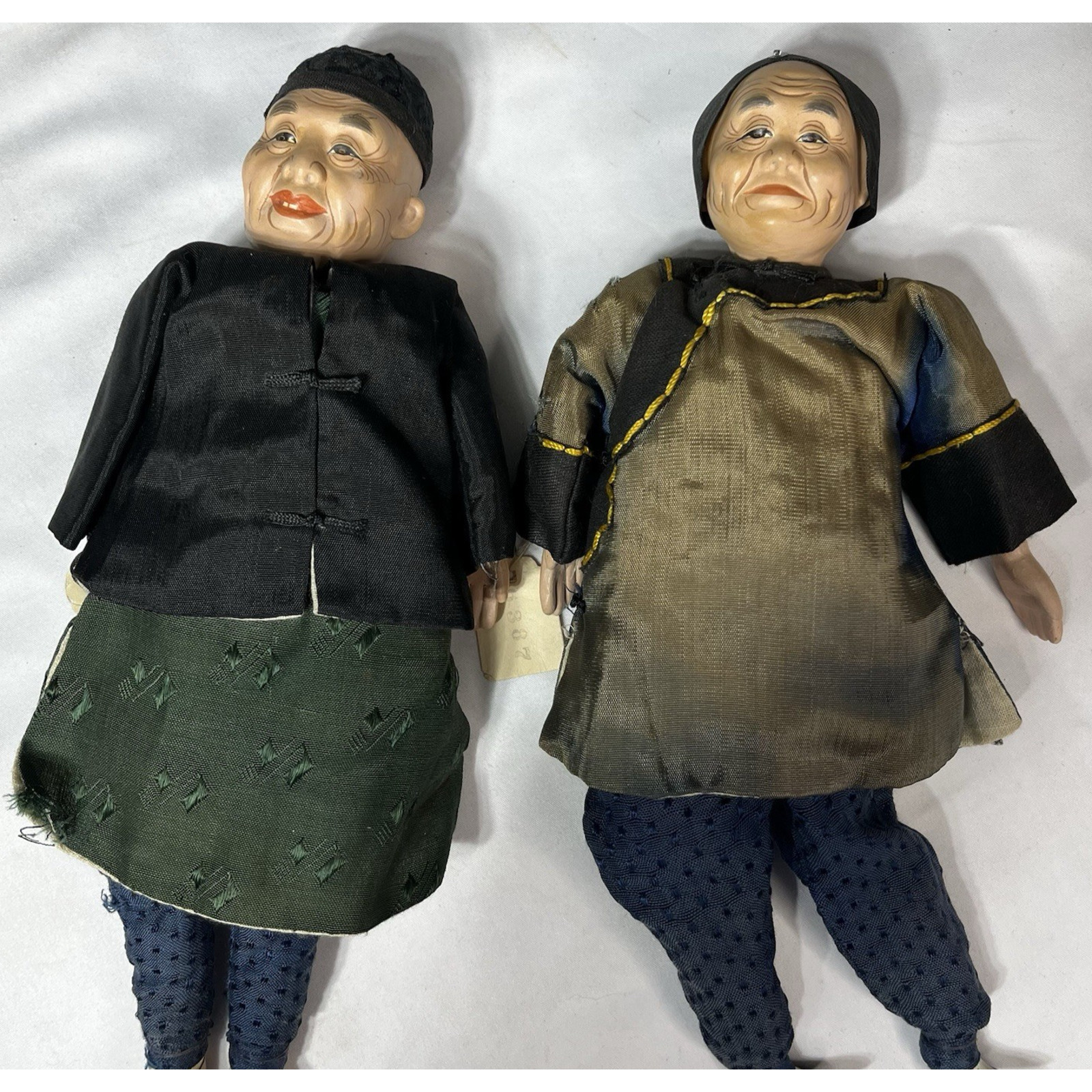 2 Composition Cloth Chinese Asian Dolls Jolly Chinese Character Doll Mr Foo Wife