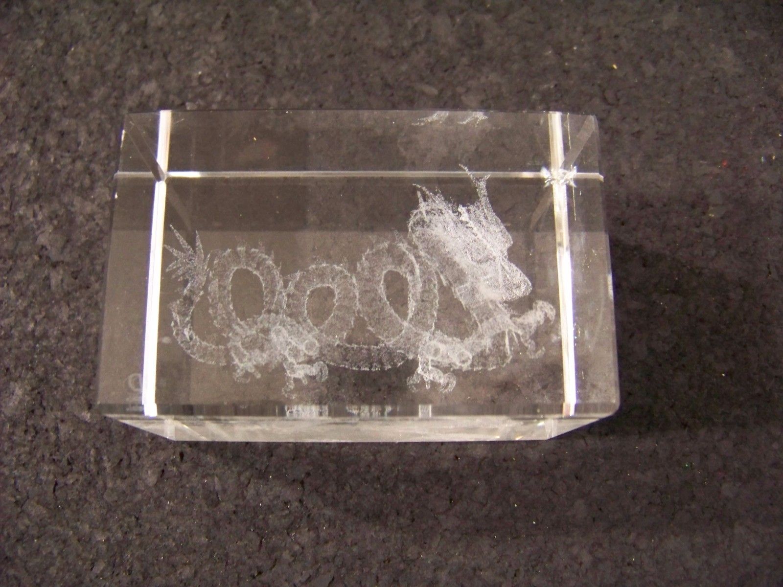Chinese Dragon block internal laser etch design