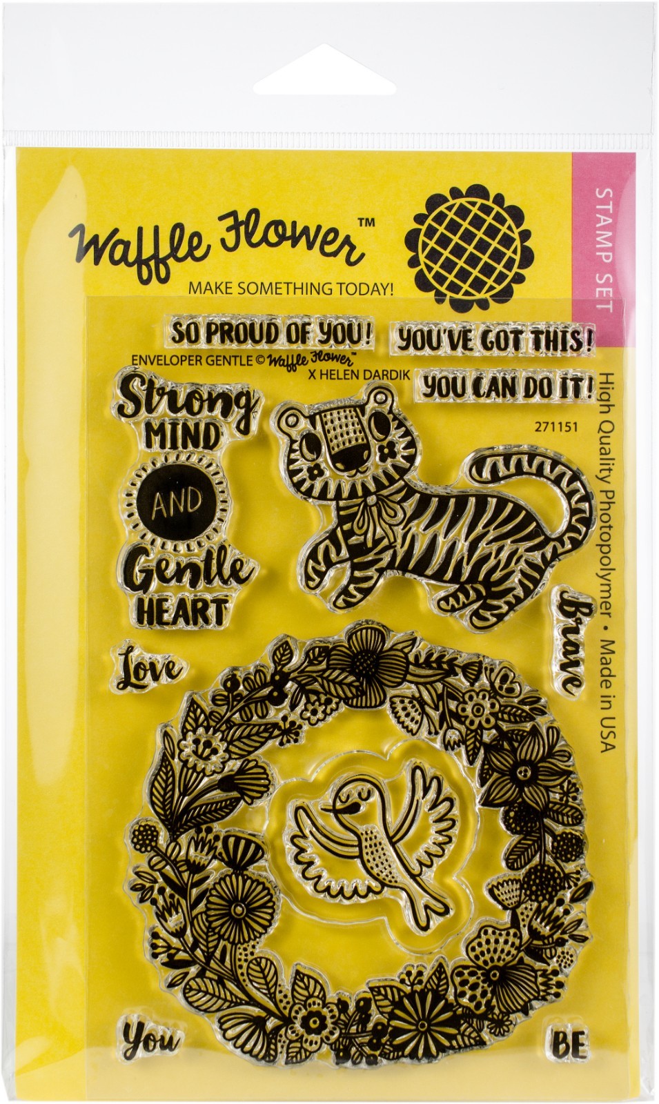 Waffle Flower Crafts Clear Photopolymer Stamps Enveloper Gentle S-6, NEW