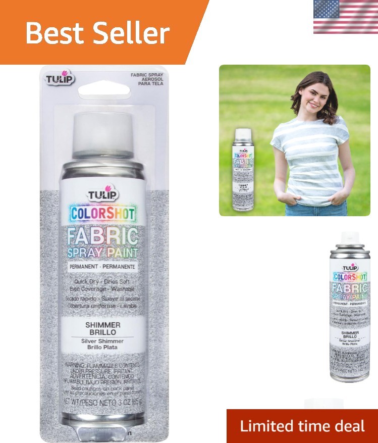 Transform Fabrics with ColorShot 3oz Silver Shimmer Spray – Washable & Drip-Free