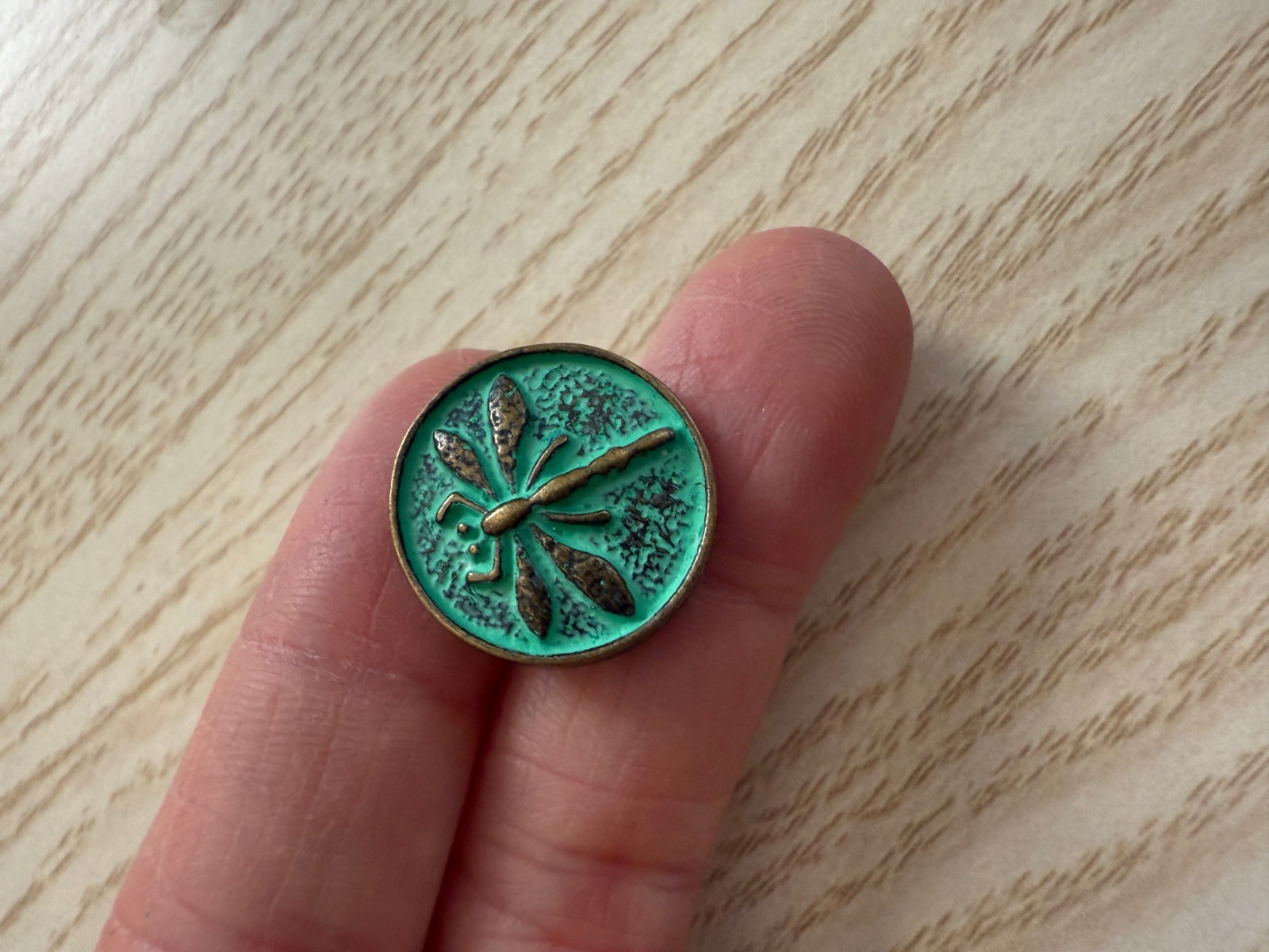 10PC Antiqued Copper Patina Dragonfly Metal Buttons Crafts Shank Button 17mm