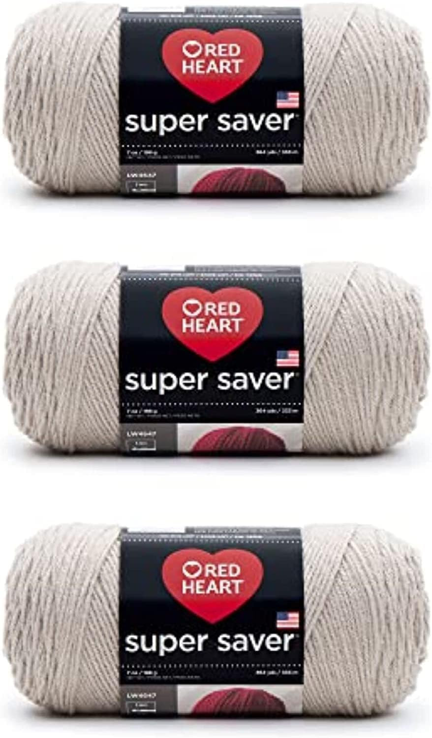 Super Saver Oatmeal Yarn – 3 Pack of 198G/7Oz – Acrylic – 4 Medium (Worsted) – 3