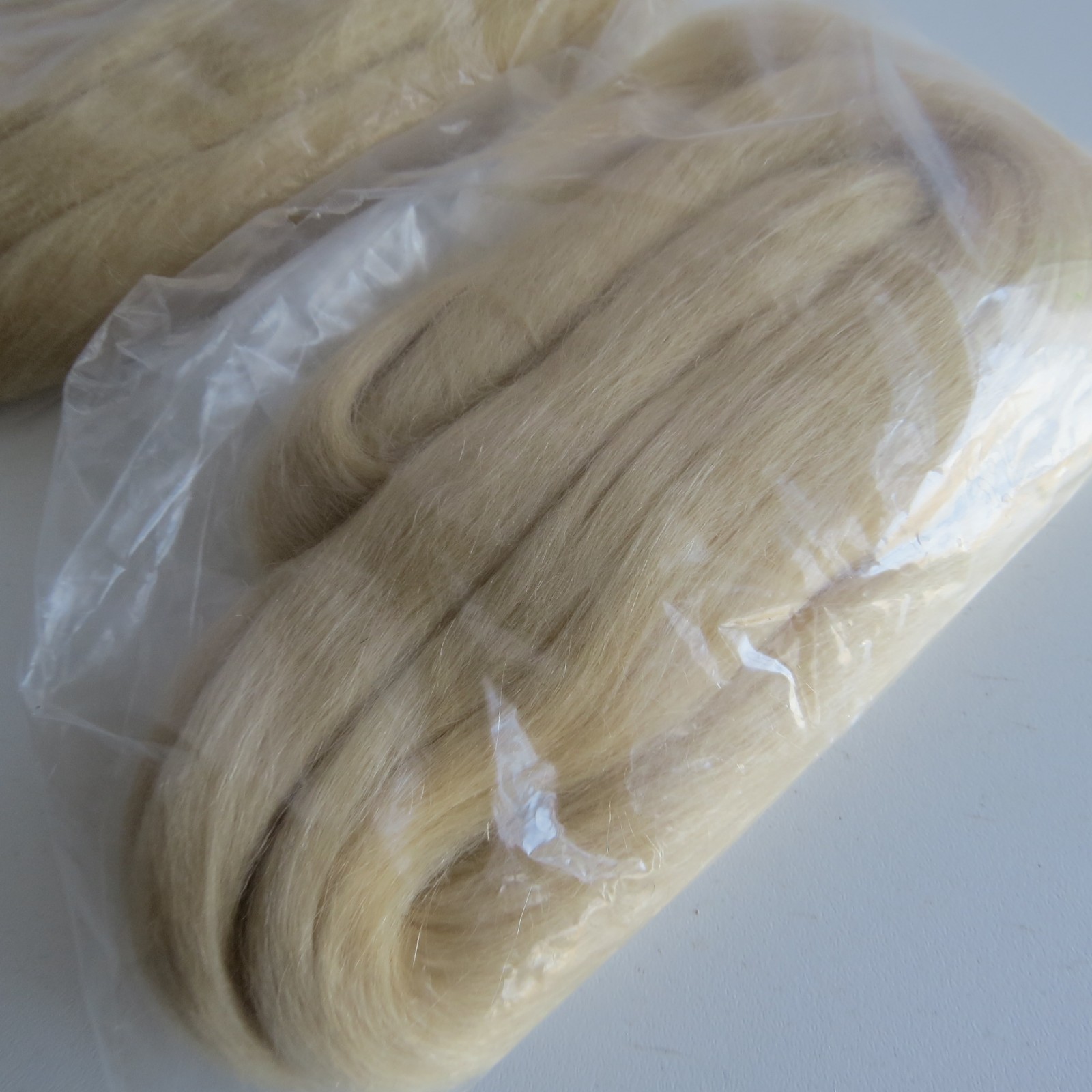 Roving Doll Hair -2 packs -Light golden blonde