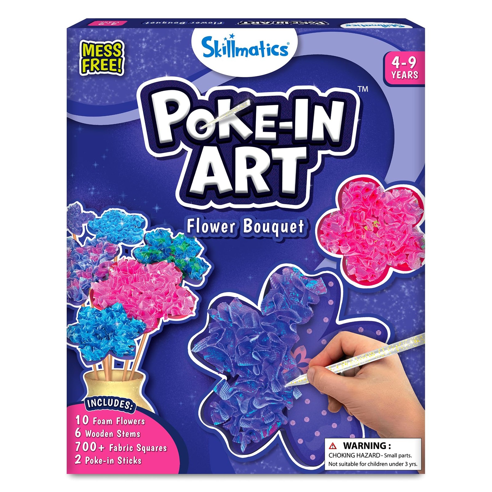Poke-in Art Flower Bouquet DIY Wood Craft Kit Mess-Free Creative Play Ages 4-9