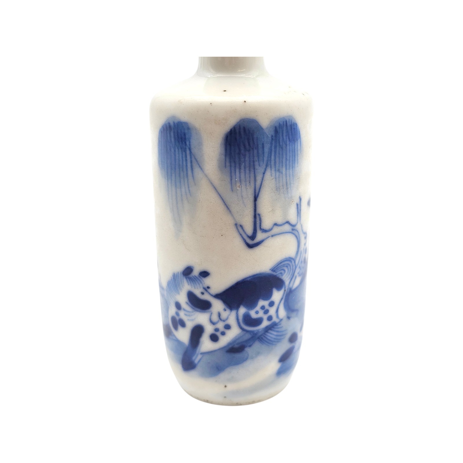 Chinese Blue & White Porcelain Snuff Bottle Republic Period Hand Painted