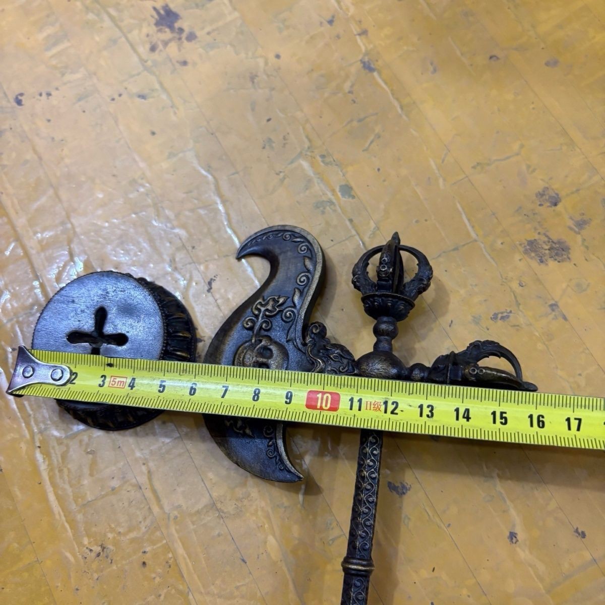 Vintage Alloy Vajra Axe Pestle Dharma Ornament Antique Collection Home Decor
