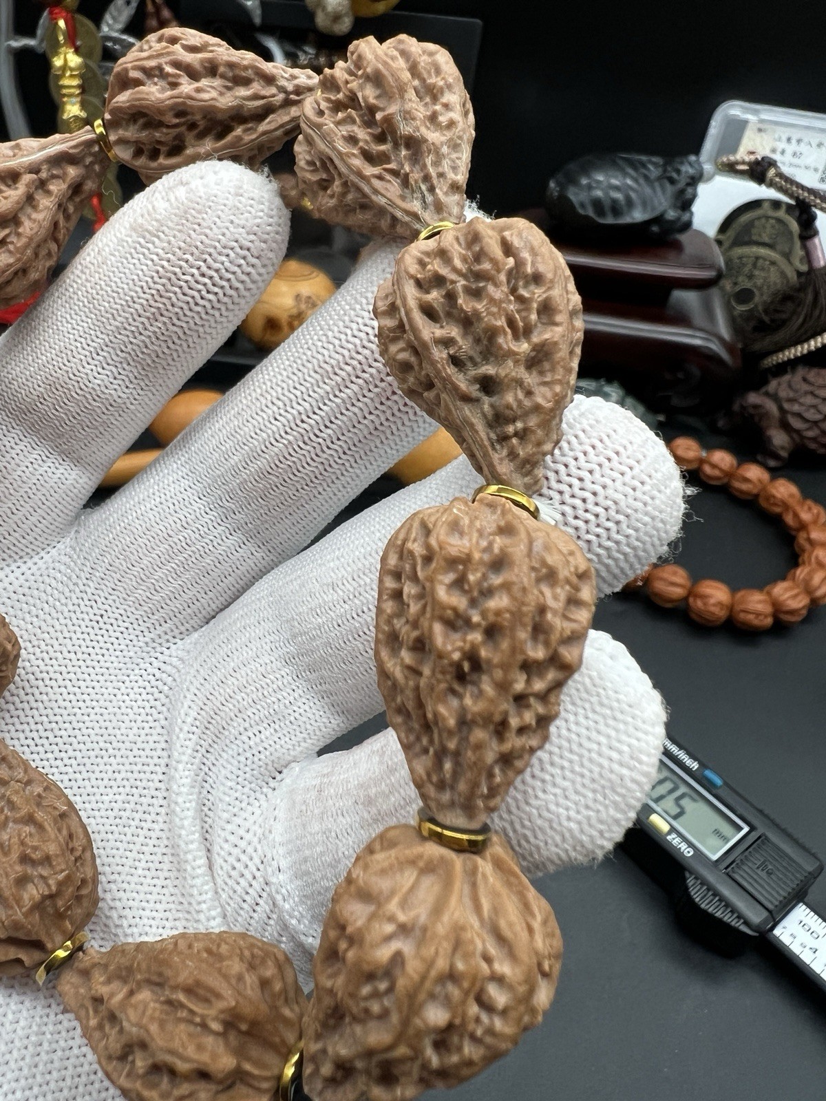 16×20×26.5mm Chinese Small Walnut Bracelet Collection精选野生小核桃水滴💧手串