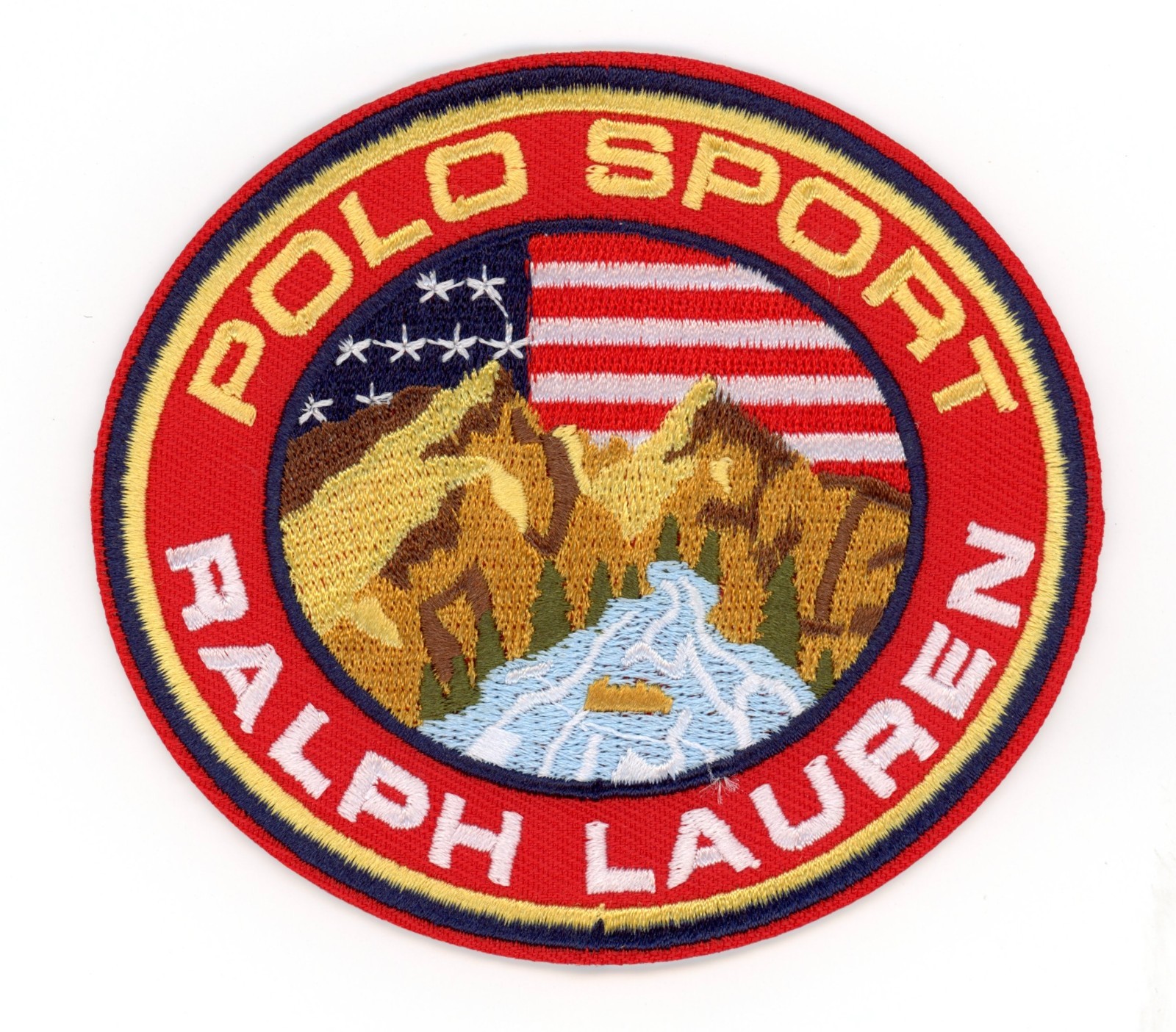 Polo Sport Ralph Lauren Patch Mountain Logo Embroidered Iron-On Sew-On Retro Ves