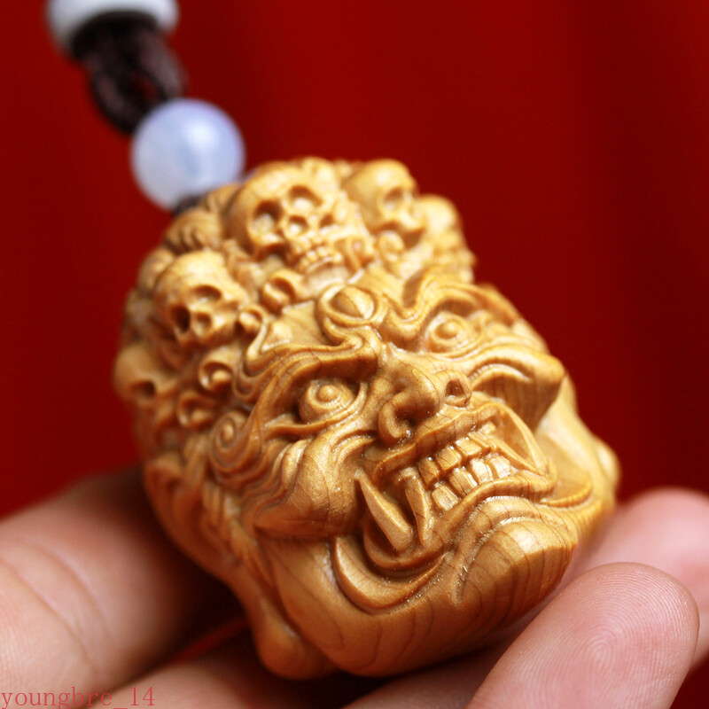 Boxwood Solid Wood Buddha Statue Pendant Chinese Buddha Statue Ornaments