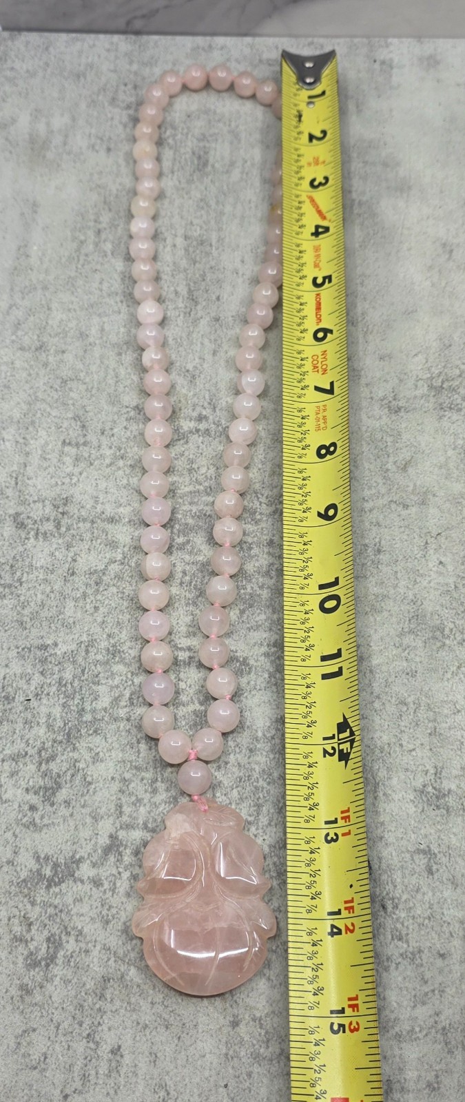 Chinese Style Rose Quartz Lotus / Peony Pendant Necklace – Spiritual Love Stone