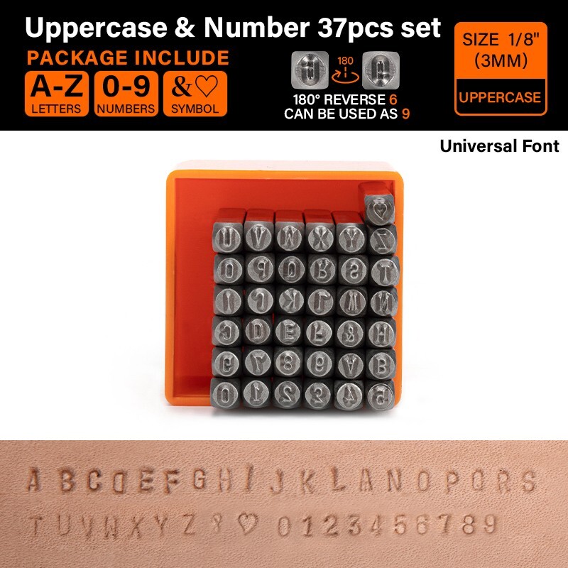 WUTA Leather Stamps Alphabet Letter Number Stamp Punch Set for Leather Stamping