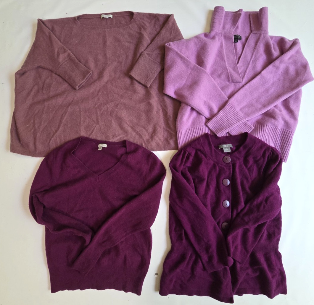 24 Flawed 100% Cashmere Sweaters Scarves Cutter Lot Upcycle Recycle 10 + Pounds