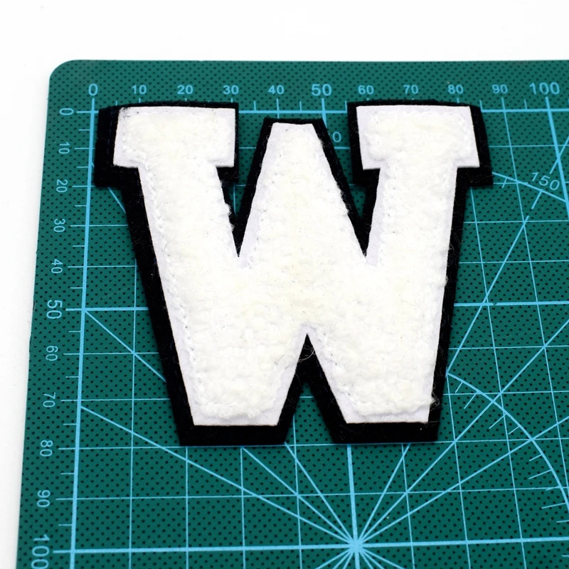 Large 3″ White Letters Alphabet Iron on Clothing Patches Numerical Patch PA