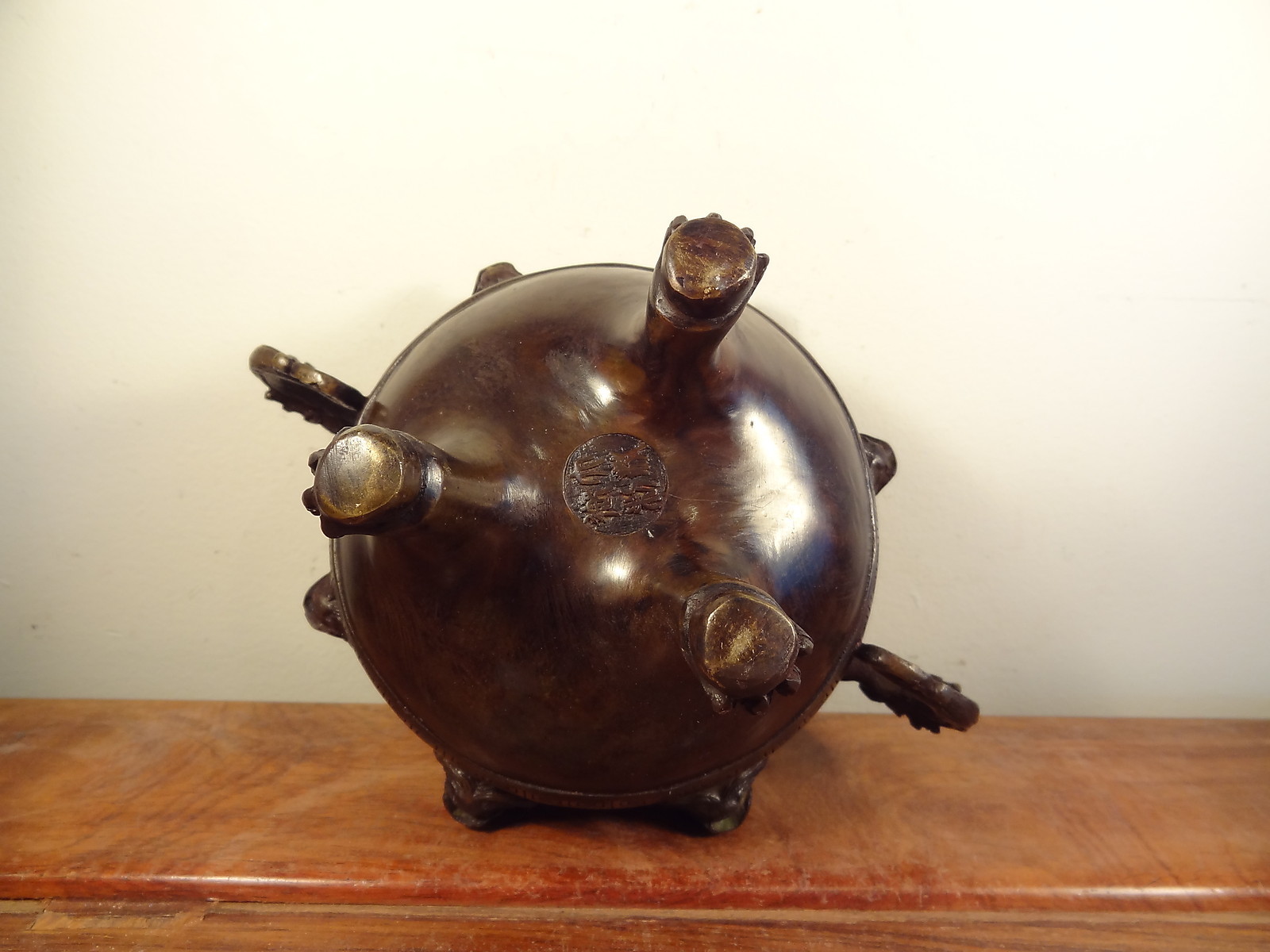 Old Bronze Incense Burner – Nine Dragon Design