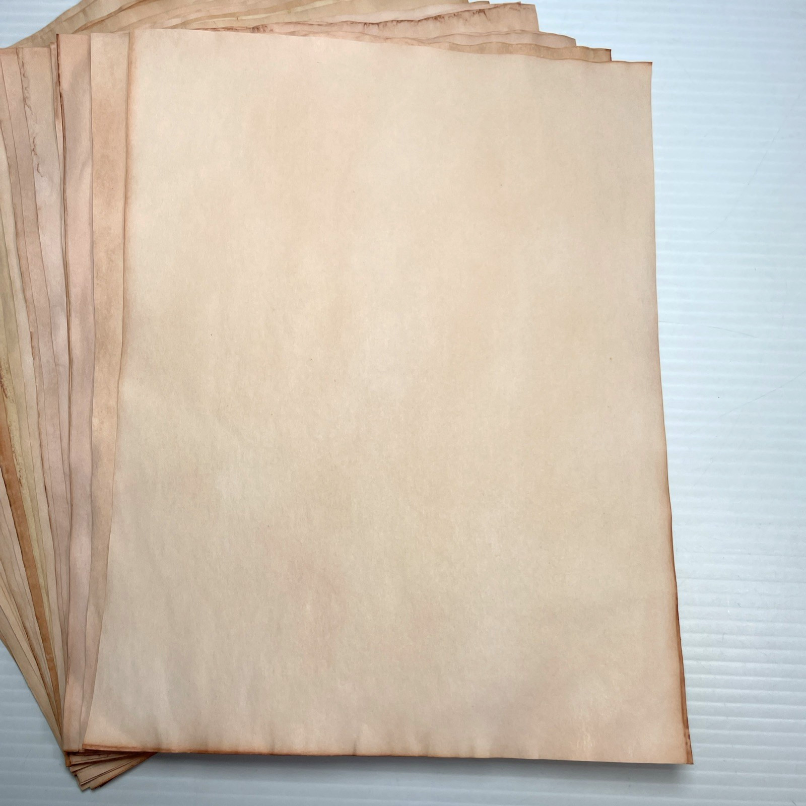 40 Avocado Grungy Peachy-Pink Hand Dyed 8.5″x11″ Paper Junk Journal Supply 3-15