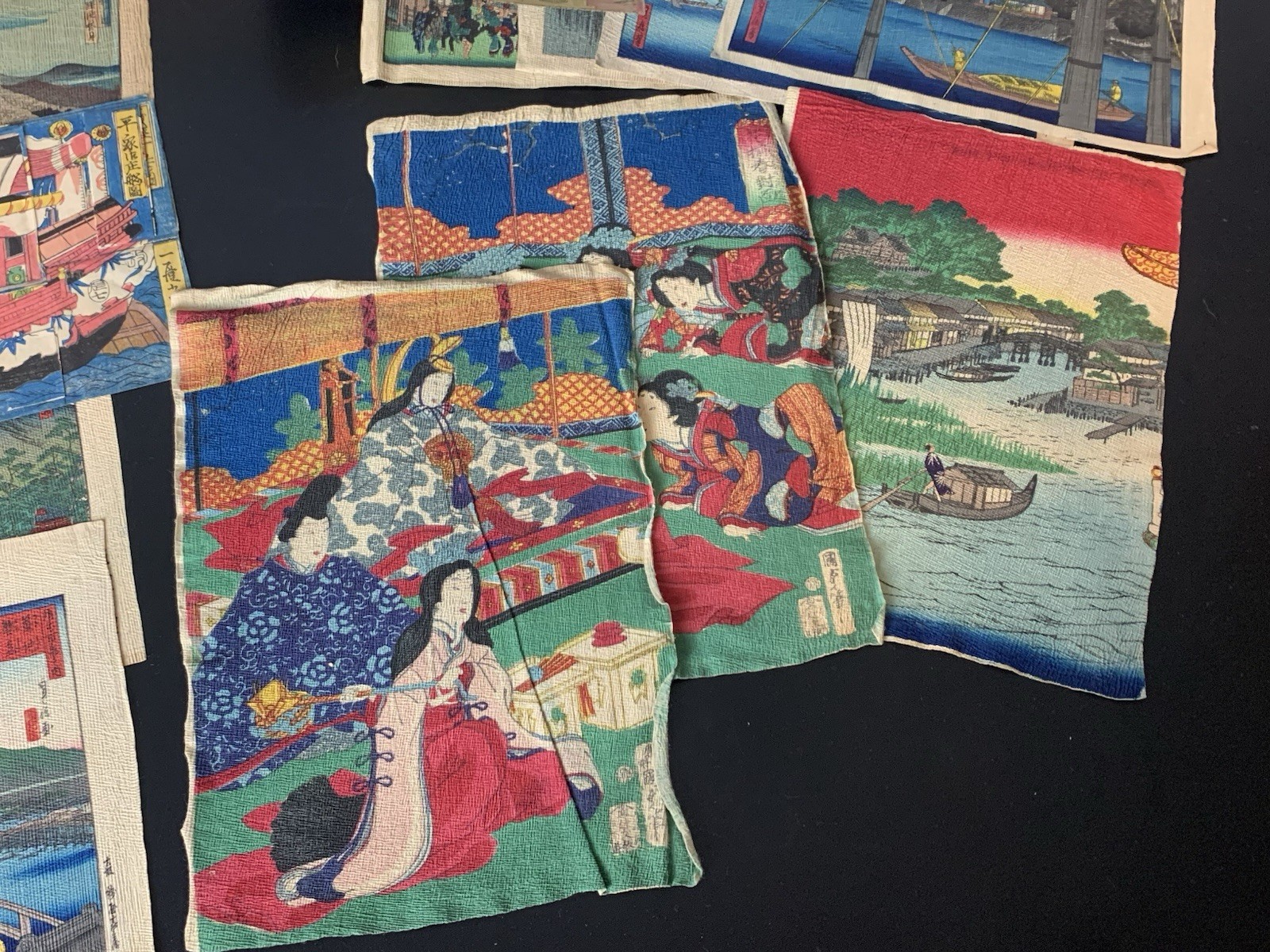 Vintage Antique Painted Paper Chinese Art Unframed Lot 3D Pop Up Home Decor