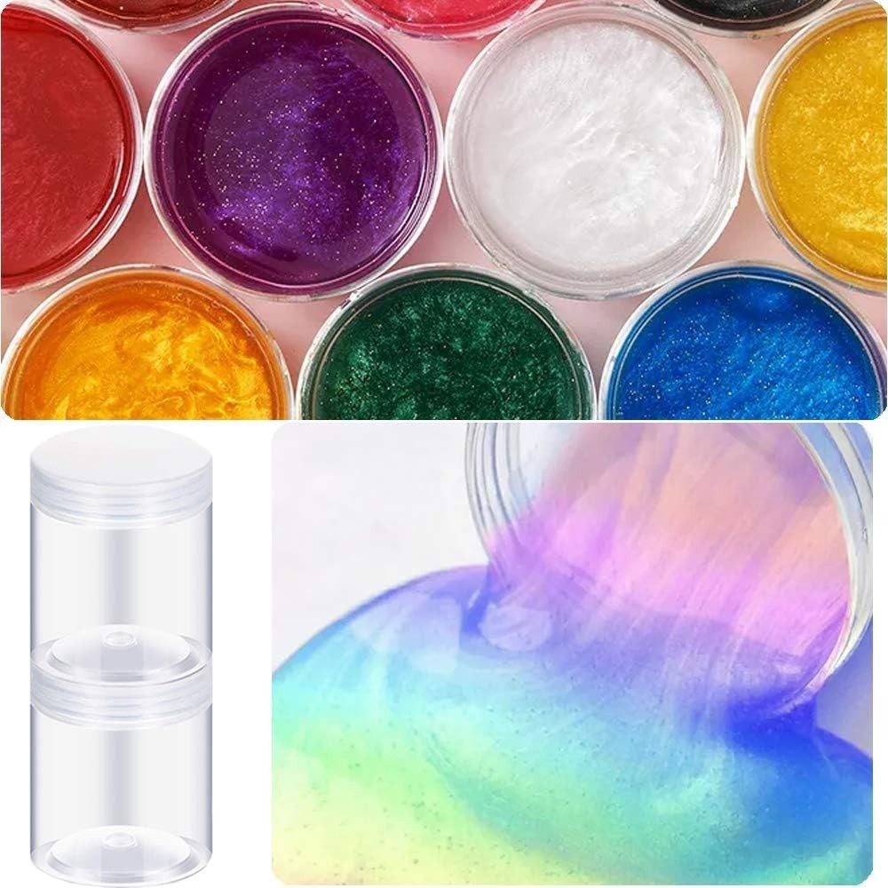 20 Pack 4oz/120ml Round Plastic Jars with Lids Empty Clear Slime Containers,W…